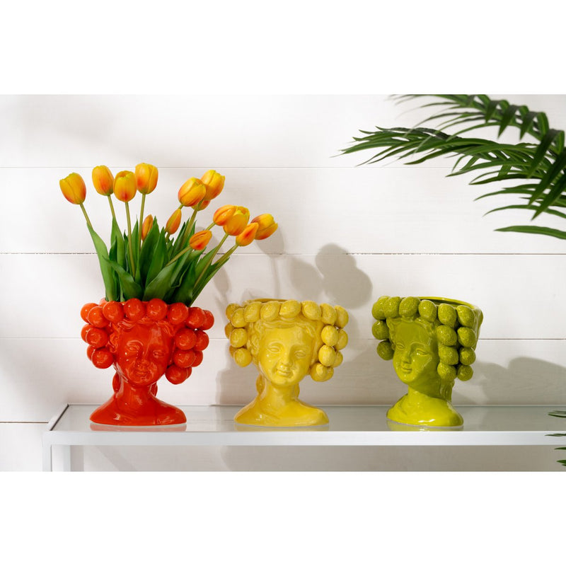 J-Line Flowerpot Strawberry Girl Ceramic Red