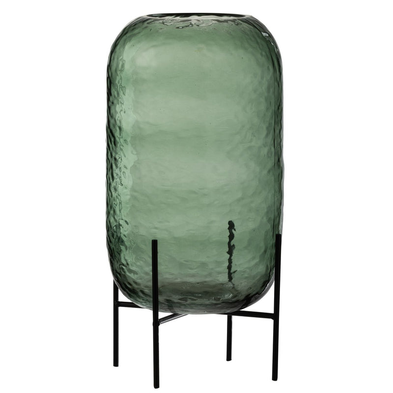 Large green glass vase 'Round Uneven' – 40 cm