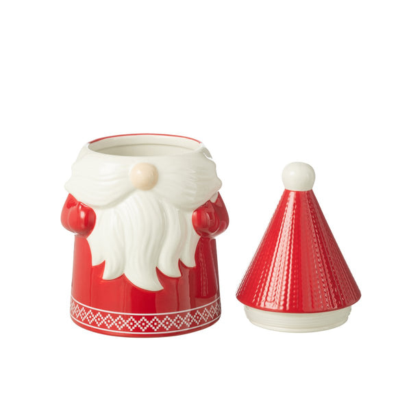 Christmas cookie jar Santa made of ceramic in red