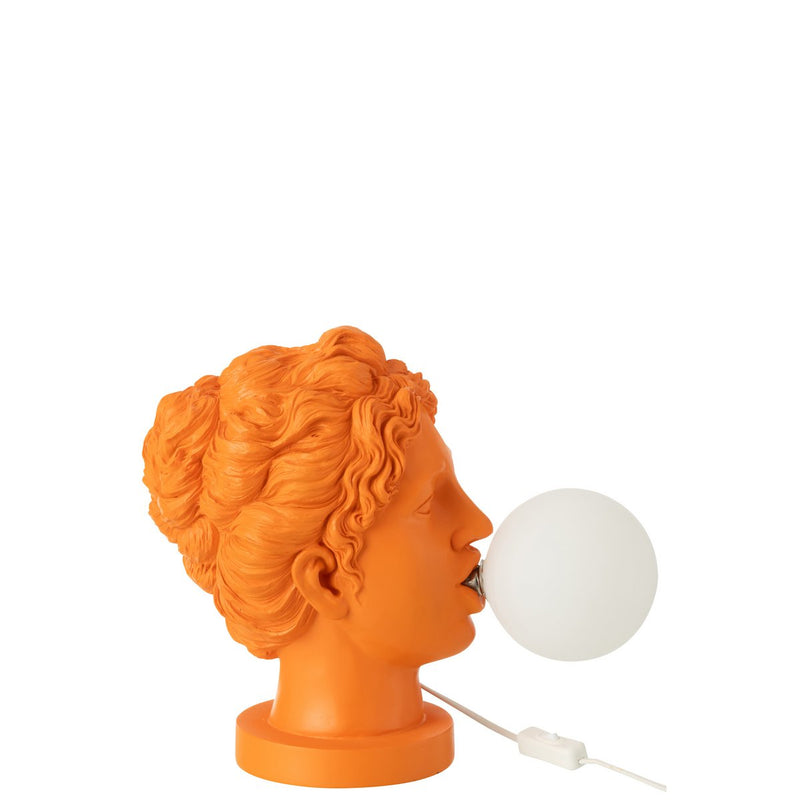 Table lamp Lady with bubble gum – Original design in orange