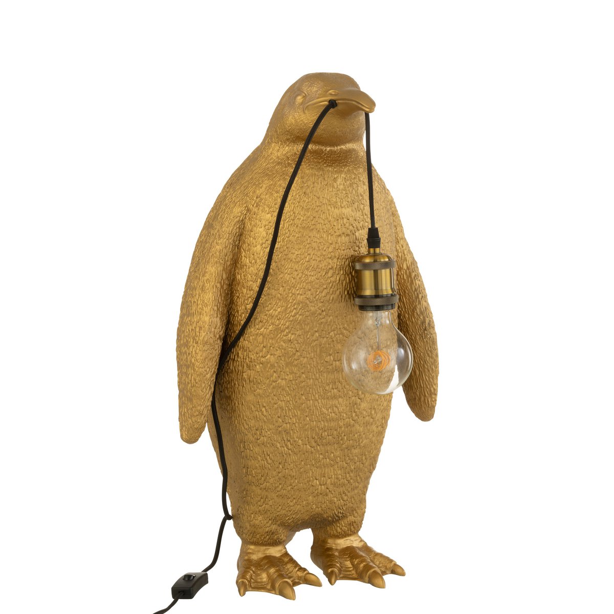 J-Line Tischleuchte Pinguin – Polyresin – Gold – groß