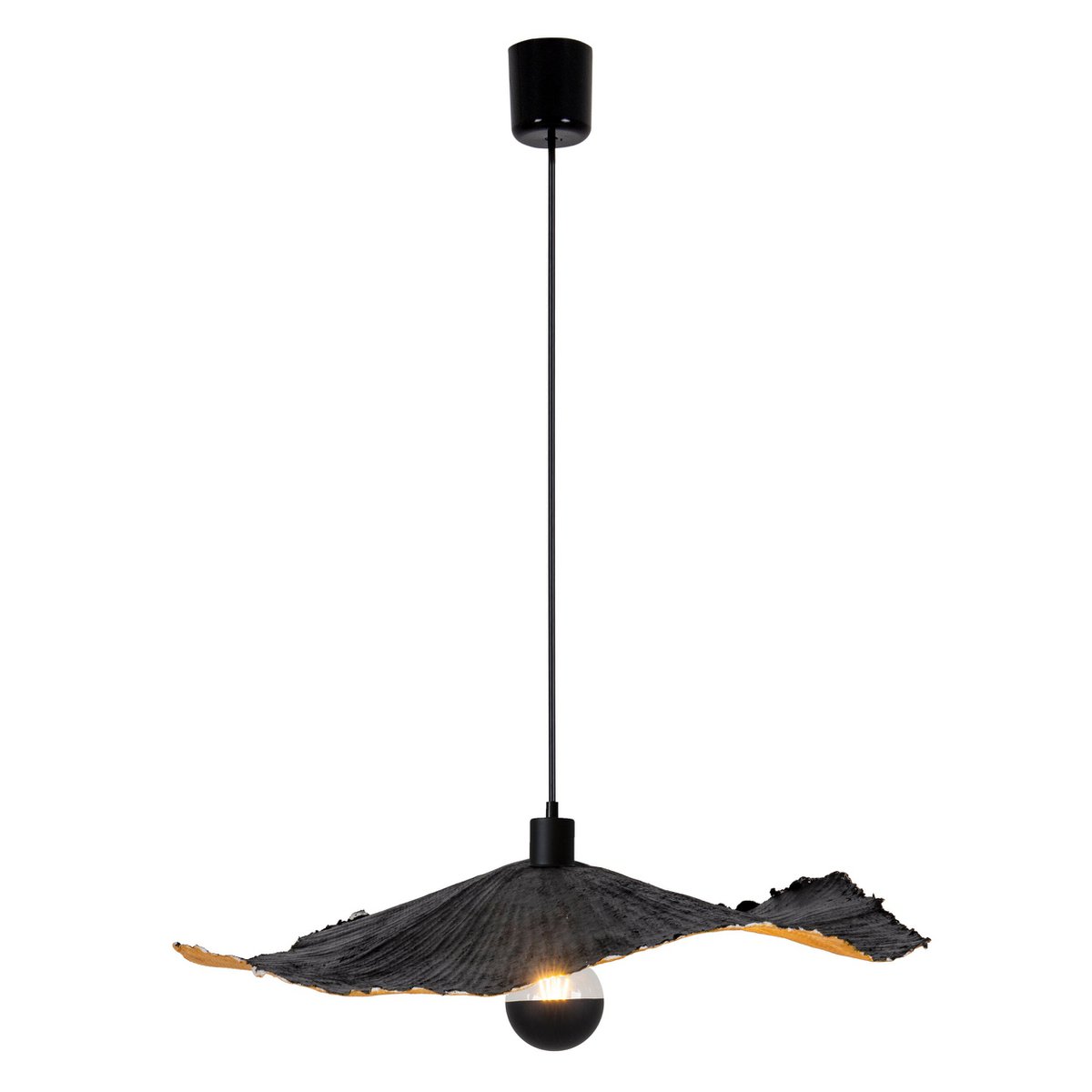 Papier-Pendelleuchte "CRAZY PAPER" Ø 56 cm aus beschichtetem Papier in Schwarz,, E27-Fassung, Beleuchtung für Wohnräume oder Büro