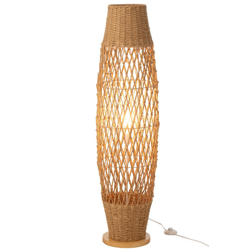 Floor lamp in natural look made of metal, twisted design