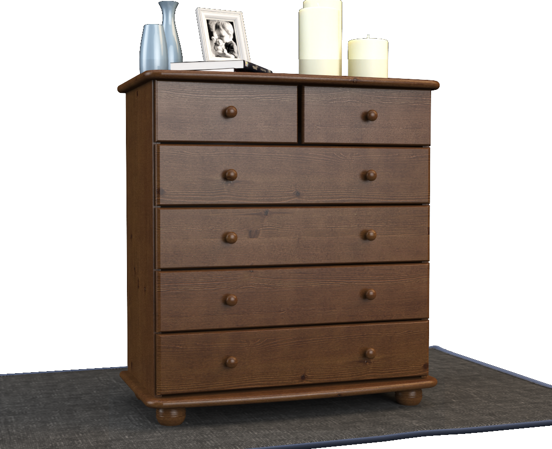 Anika Kommode Sideboard | Anrichte | 6-Schubladen | 100% Bio Kiefer Massivholz