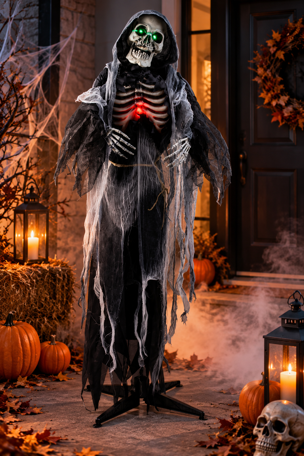 Grusel Figur Mortis mit Sound Bewegung und LED Augen 175cm