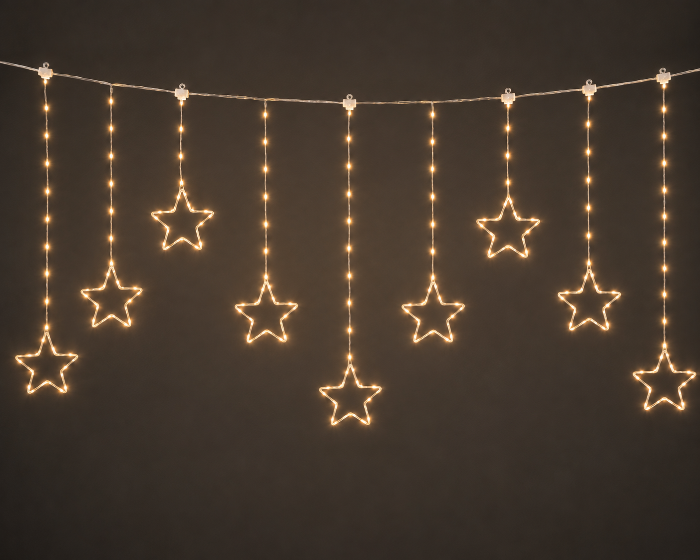 Micro LED Lichtvorhang Sternenzauber mit Sternen warmweiß 120 x 60 cm für Innen und Außen