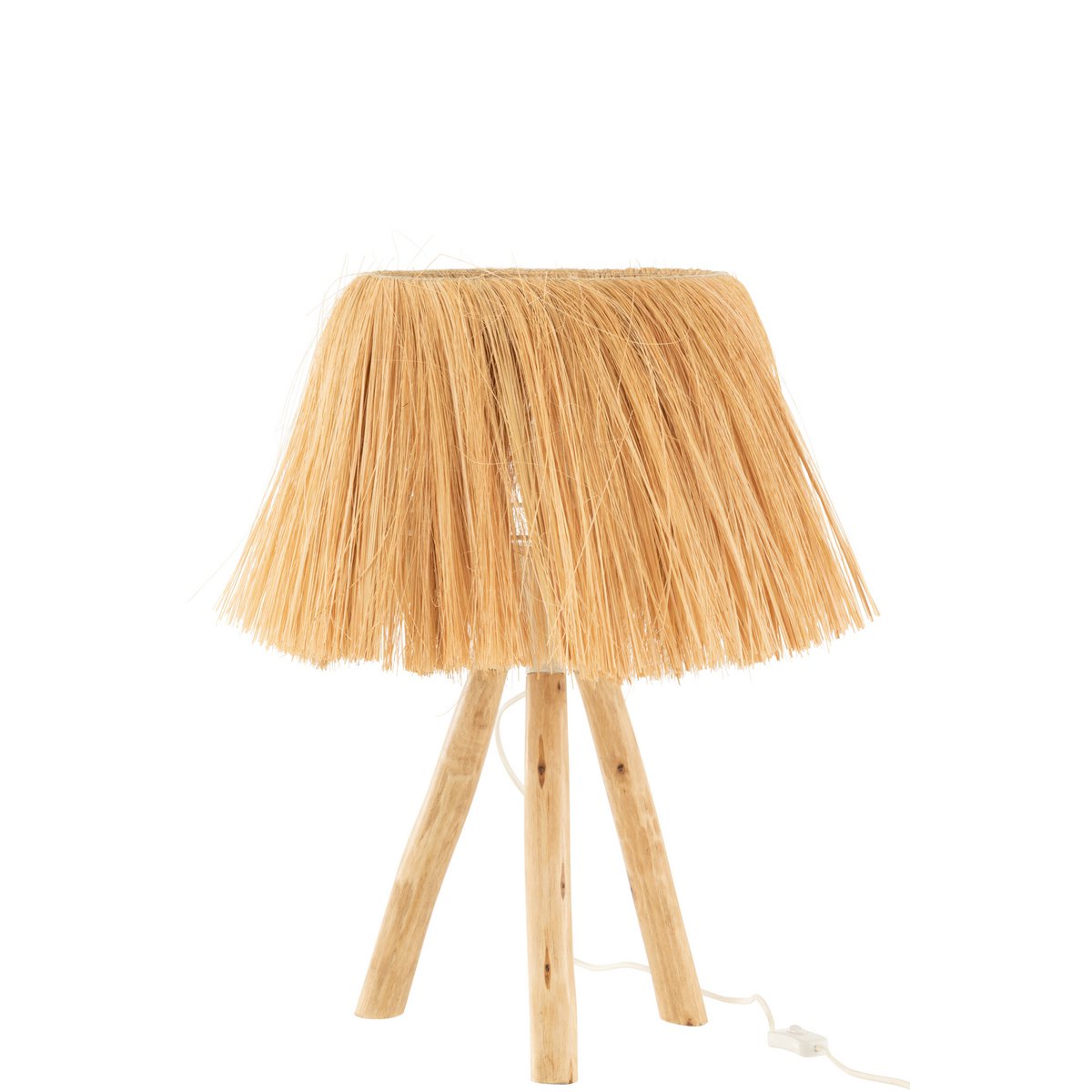 Tischleuchte "Bahamas" - Handgefertigte Eleganz aus Holz und Gras