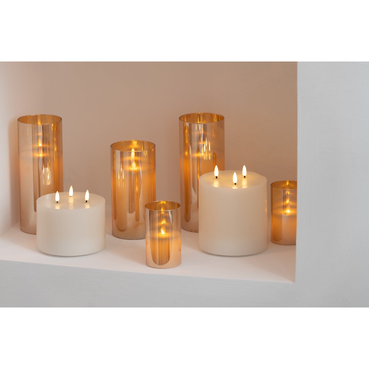 J -Linie Lampe glänzend - Glas - Gold - Große LED -Leuchten