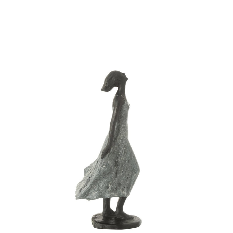 Skulptur Mädchen Blickt zum Himmel – Handgefertigte Kunstfigur Höhe 38cm
