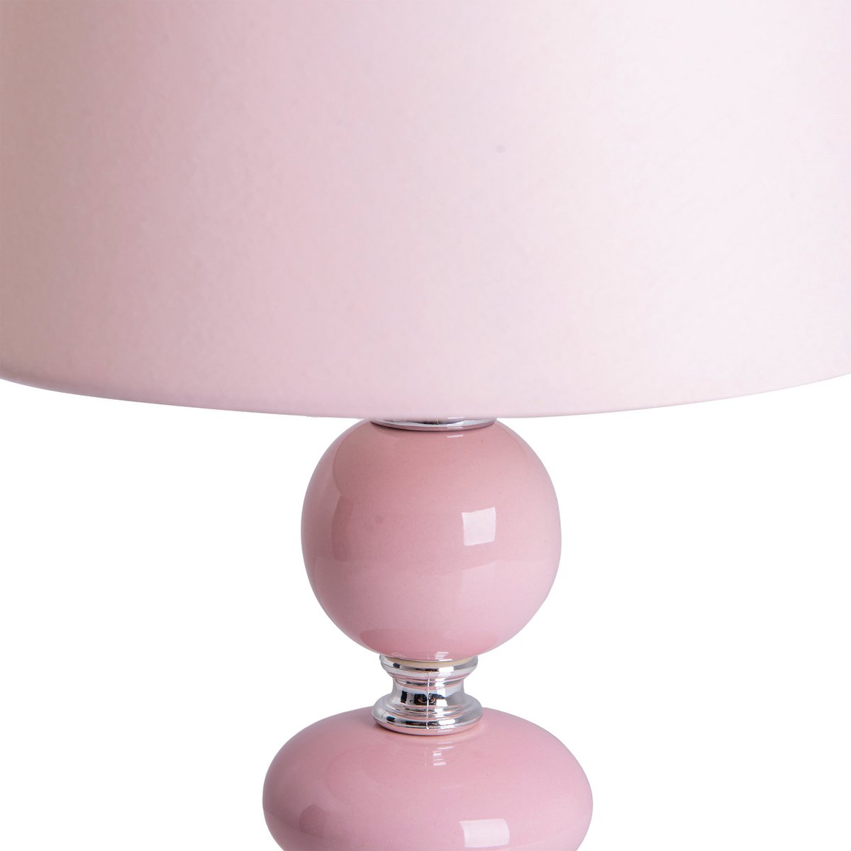 Keramik Tischleuchte "Araga" 36 cm hoch, Tischlampe aus Metall, Keramik, mit Textilschirm, rosa, mit E14-Fassung, Beleuchtung für Esszimmer, Wohnzimmer, Diele oder Büro,