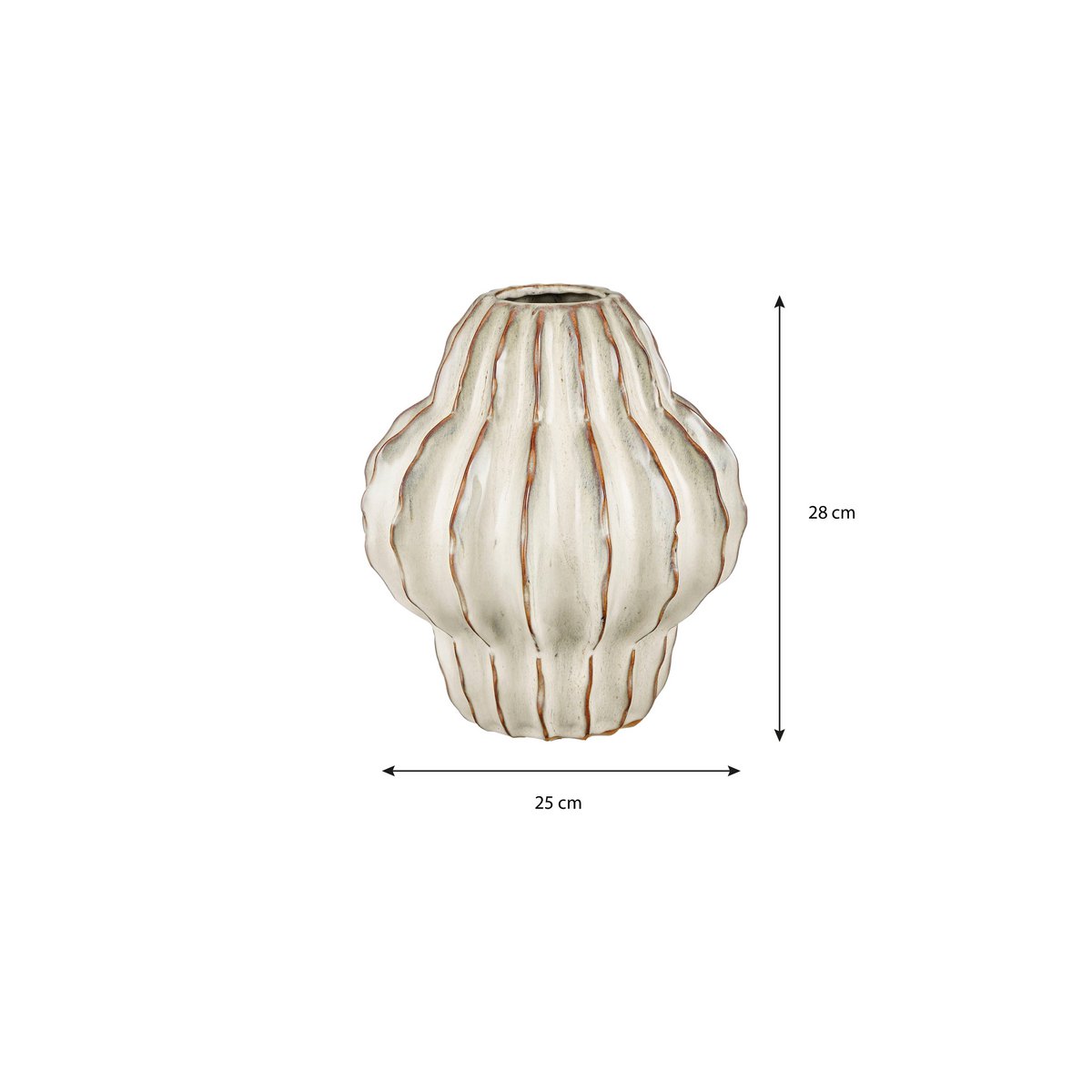 Altea Vase – H28 x Ø25 cm – Keramik – gebrochenes Weiß