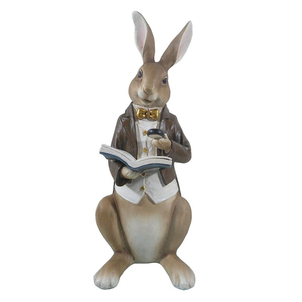 Decorative Statue Rabbit Beige, Brown 15x13x40 cm
