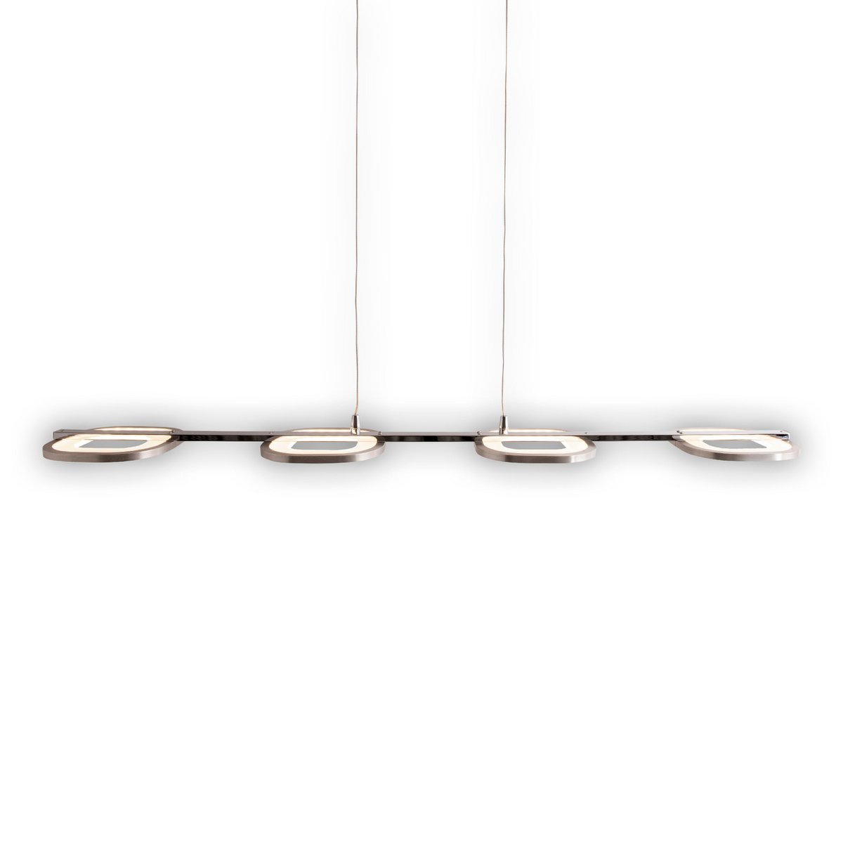 LED Pendelleuchte "BEAM" aus Metall und Kunststoff in Stahl-blank, mit integrierter LED
