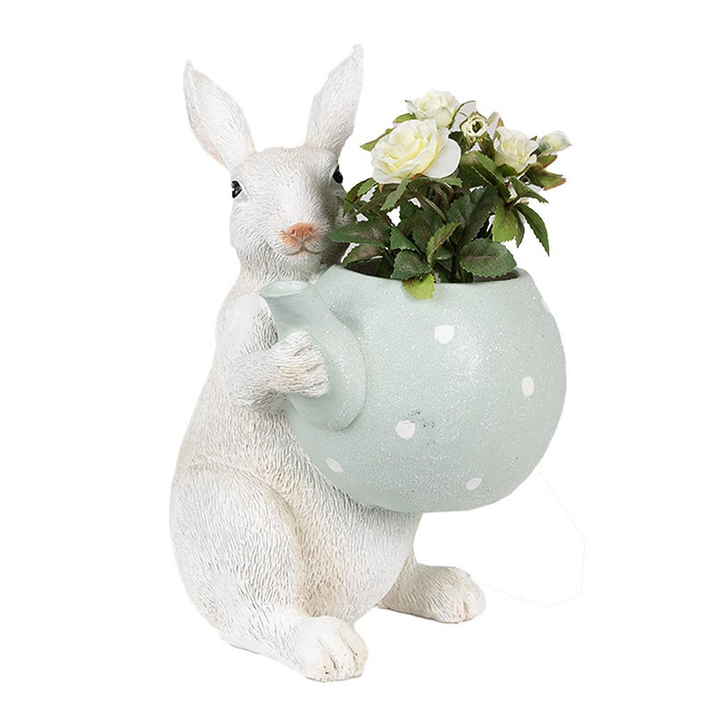 Decoratief Beeld Konijn Beige Groen 17x17x23 cm