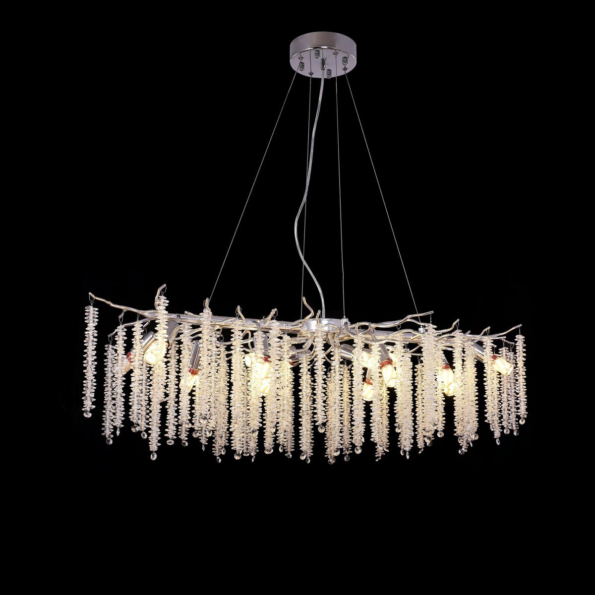 Pendelleuchte Frost Silber 100x40 cm