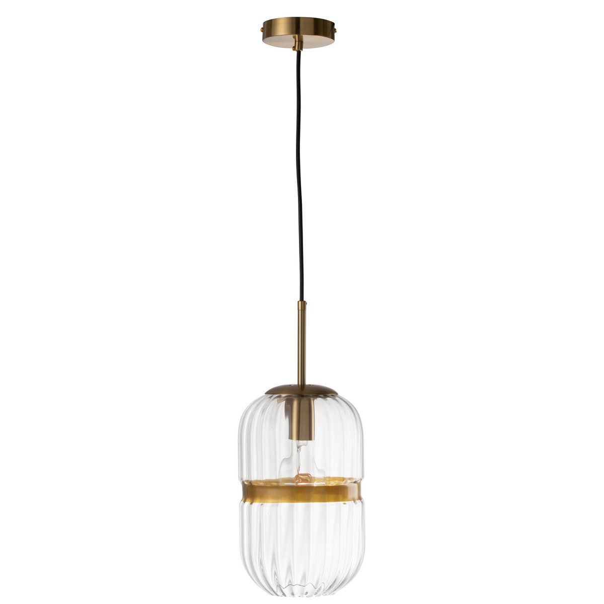 Hanglamp Tube Ijzer Glas Transparant Goud