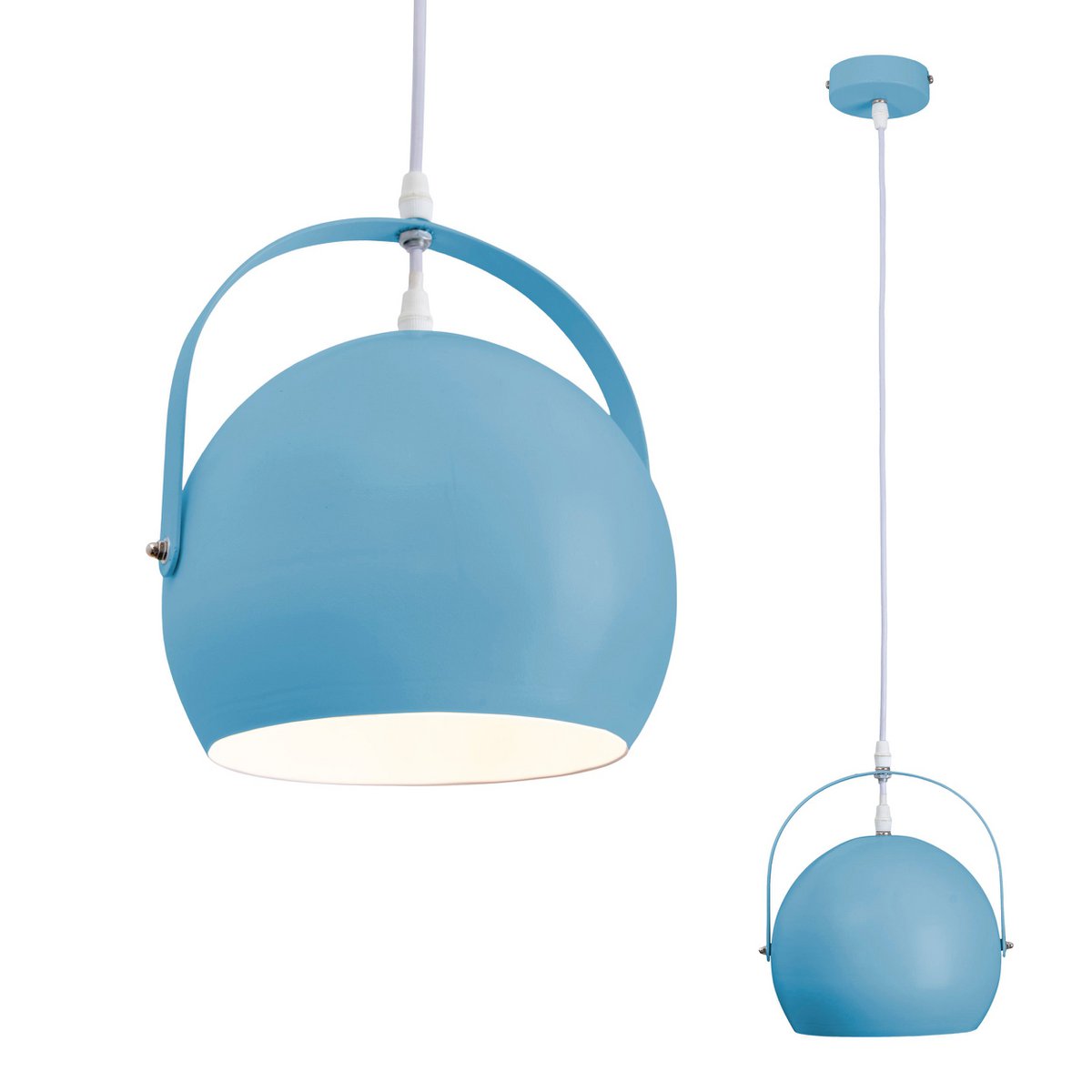 Pendant light "COLORADO" blue Ø approx. 25 cm, metal, E27 socket, lighting for living room, dining room, children's room