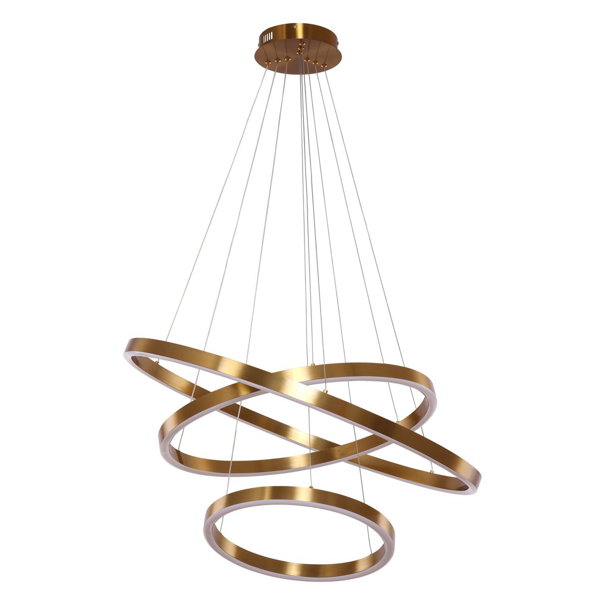 Pendant light Neo copper gold | 3-ring 40+60+80 cm