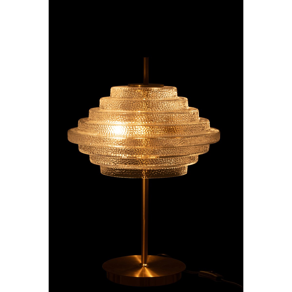 Tischlampe LED gold Metall Glas transparent Design Leuchte