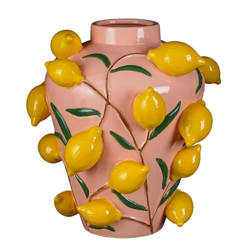 Melika Vase – H38 x Ø35 cm – Keramik – Hellrosa