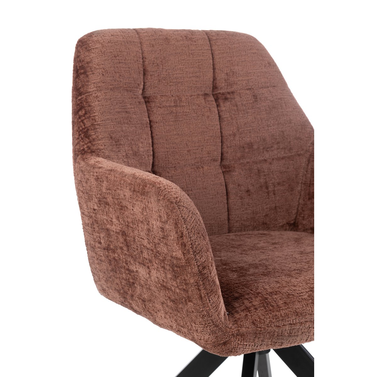 Bruin gestoffeerde stoel Louna met metalen frame, 85 cm