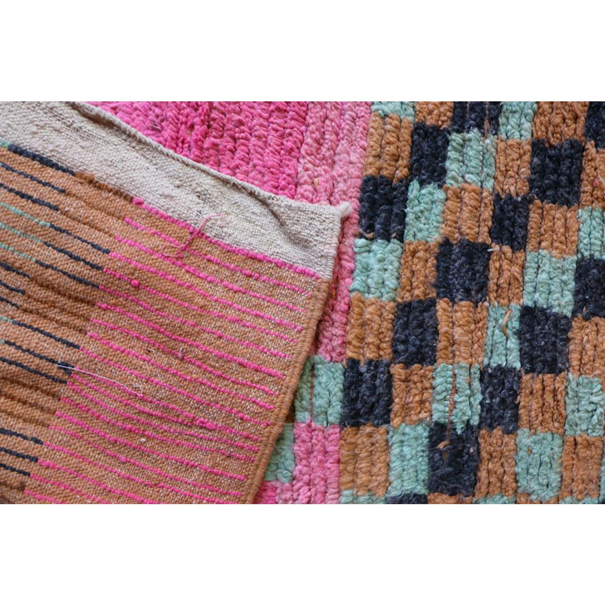 Bunter Berber-Boujad-Flurteppich, 78 x 743 cm