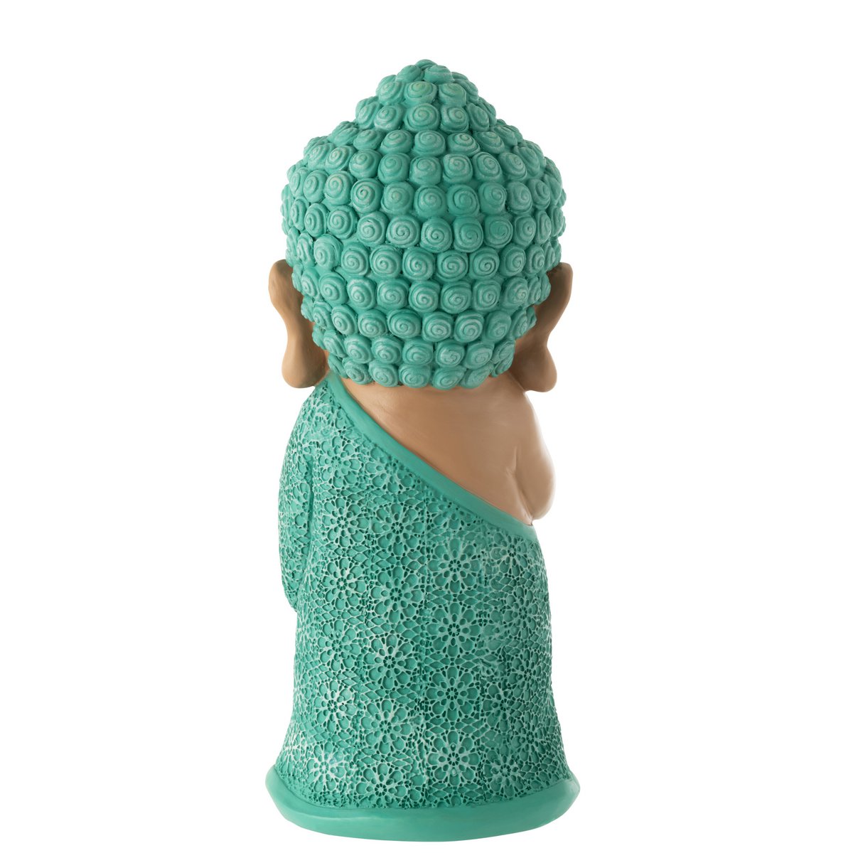 Mönch Figur betendes Azurblau Polyresin Höhe 32cm