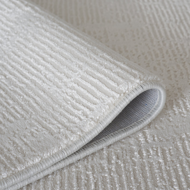 Sehrazat Eliza Premium 7100 Teppich in Creme , Hochwertiger Kurzflor mit Glanzeffekt