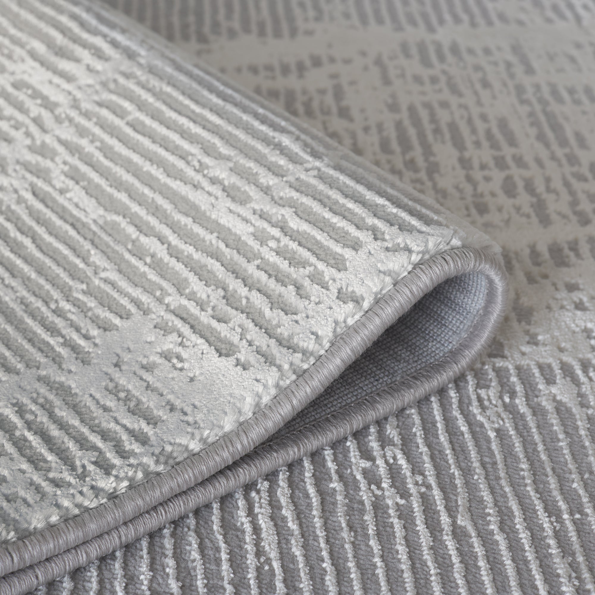 Sehrazat Eliza Premium 7110 Teppich in Creme Grau , Hochwertiger Kurzflor mit Glanzeffekt