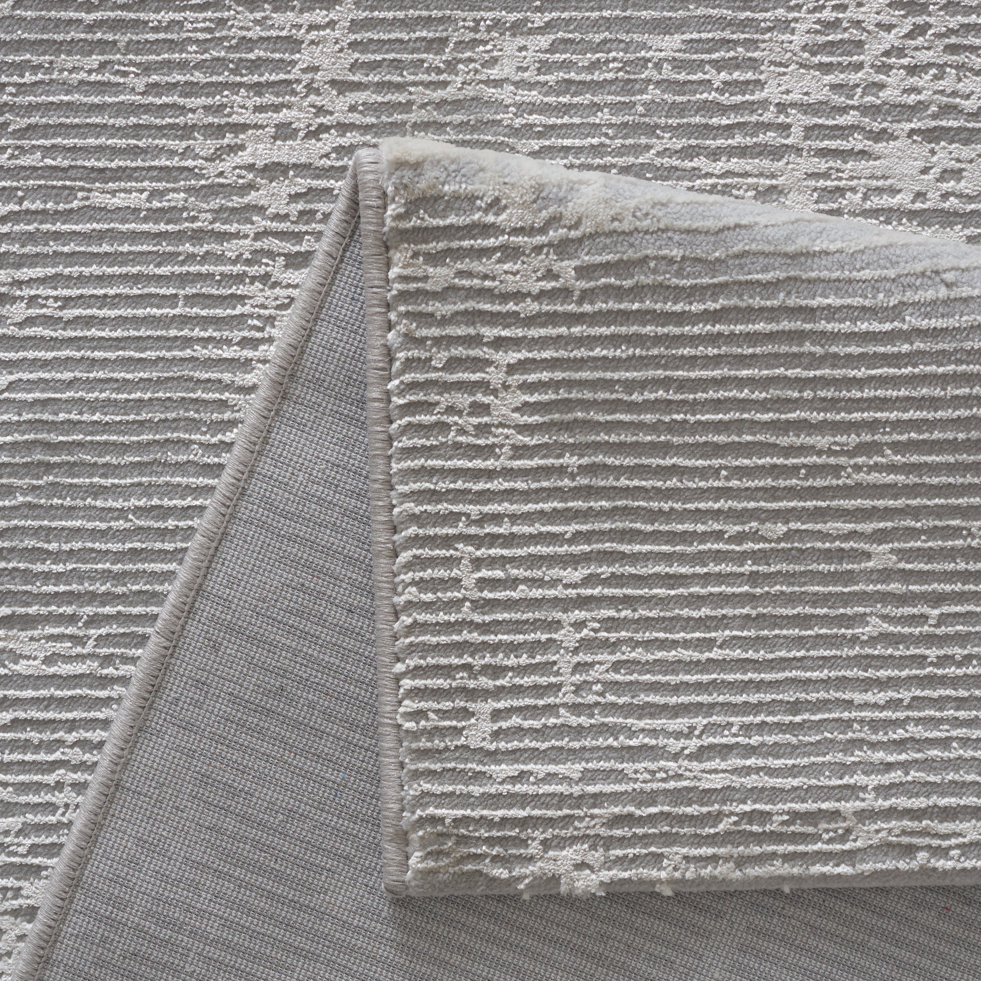 Sehrazat Eliza Premium 7110 Teppich in Creme Grau , Hochwertiger Kurzflor mit Glanzeffekt