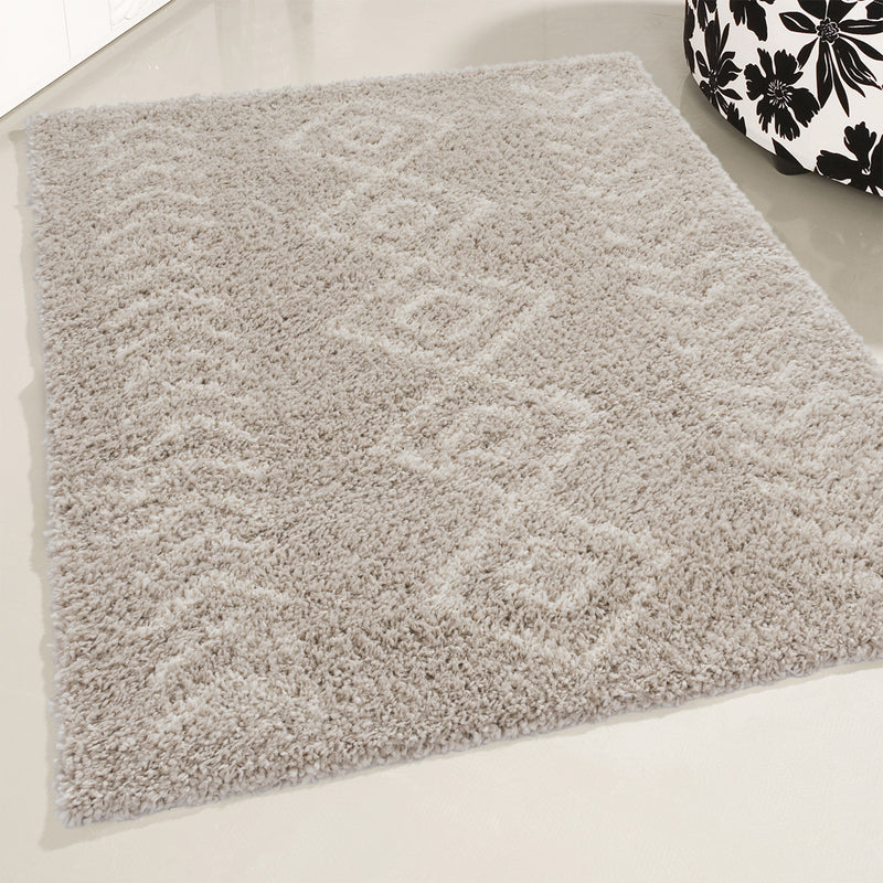 Sehrazat MODERN ETHNO COLLECTION – Deluxe Shaggy Teppich Ethno 8685 cream beige