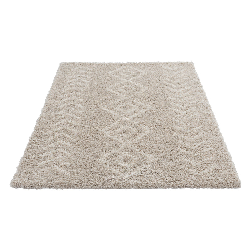 Sehrazat MODERN ETHNO COLLECTION – Deluxe Shaggy Teppich Ethno 8685 cream beige