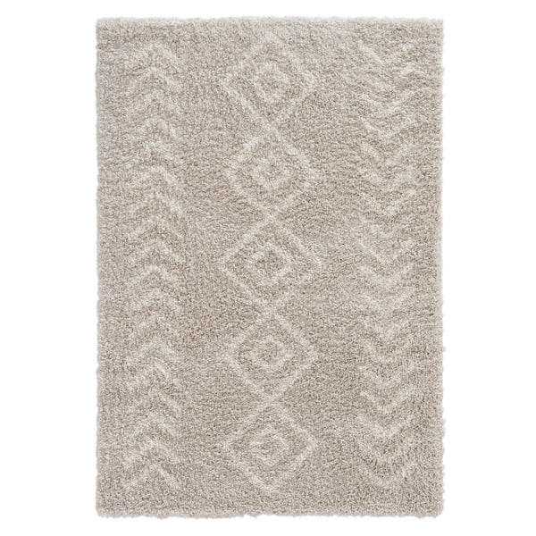 Sehrazat MODERN ETHNO COLLECTION – Deluxe Shaggy Teppich Ethno 8685 cream beige