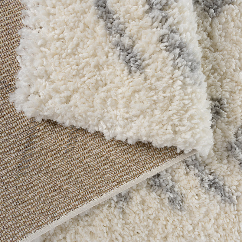 Sehrazat MODERN ETHNO COLLECTION – Deluxe Shaggy Teppich Ethno 8685 grey cream