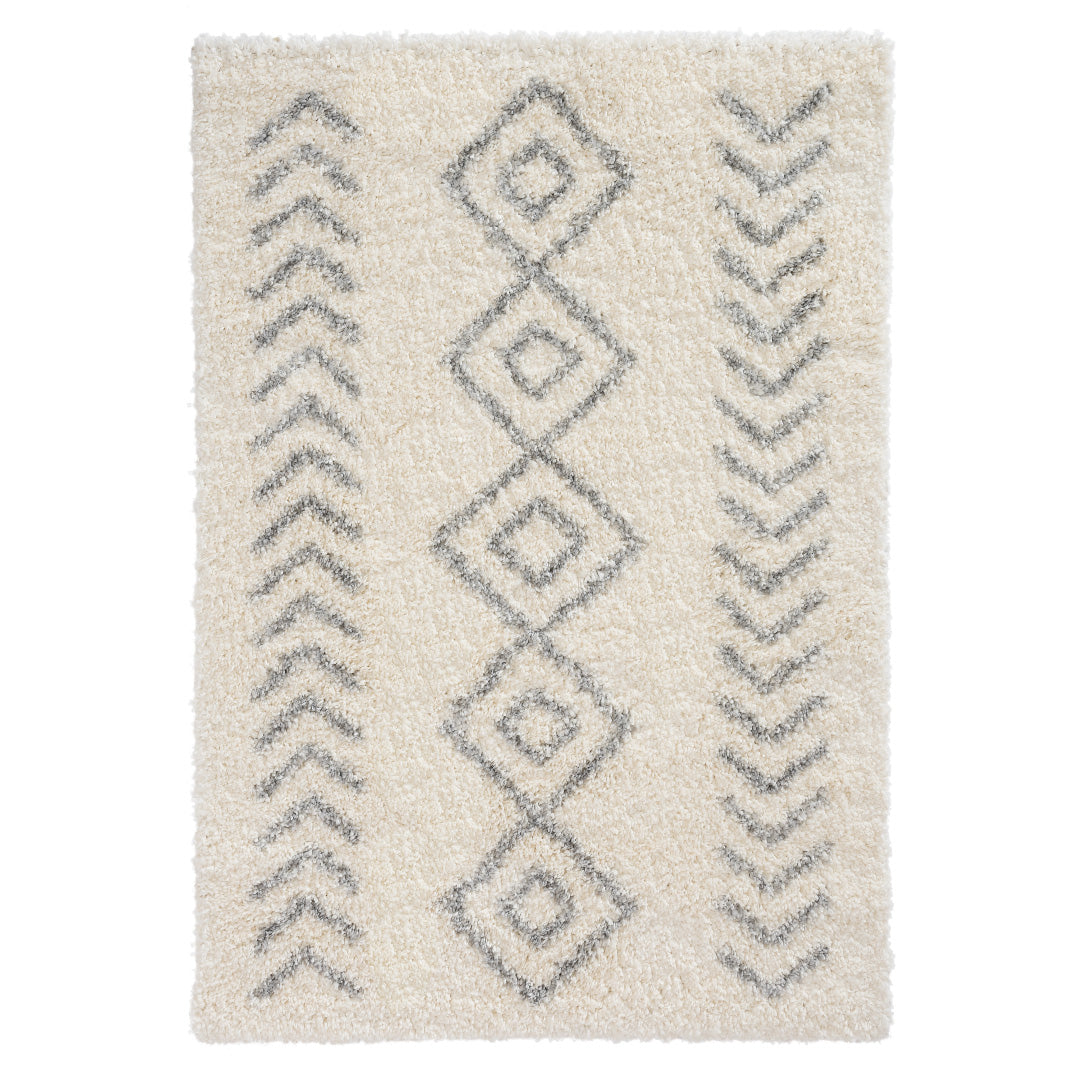 Sehrazat MODERN ETHNO COLLECTION – Deluxe hoogpolig tapijt Ethno 8685 grijs crème