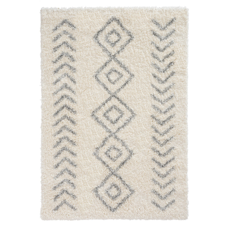 Sehrazat MODERN ETHNO COLLECTION – Deluxe Shaggy Teppich Ethno 8685 grey cream