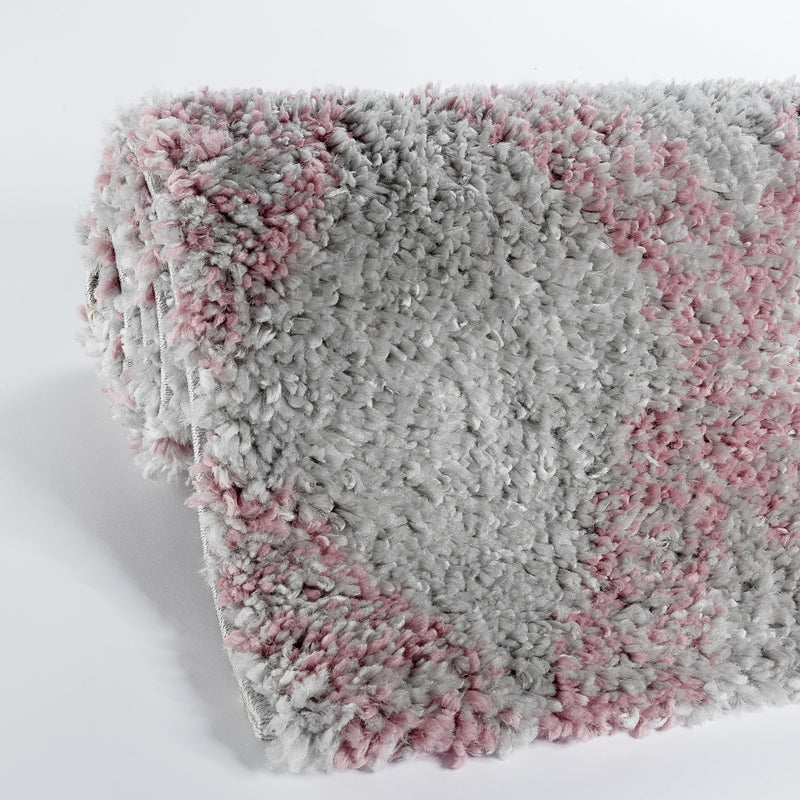 Sehrazat MODERN ETHNO COLLECTION – Deluxe Shaggy Rug Ethno 8699 pink gray