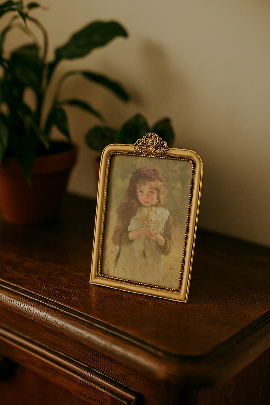 Picture frame Mita antique gold rectangular metal 23x16 cm