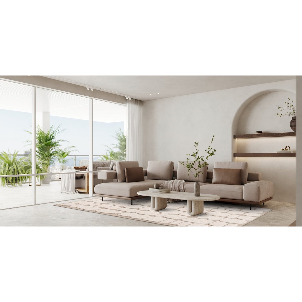 Tapis im Relief-Stil im japanischen Stil von GALET