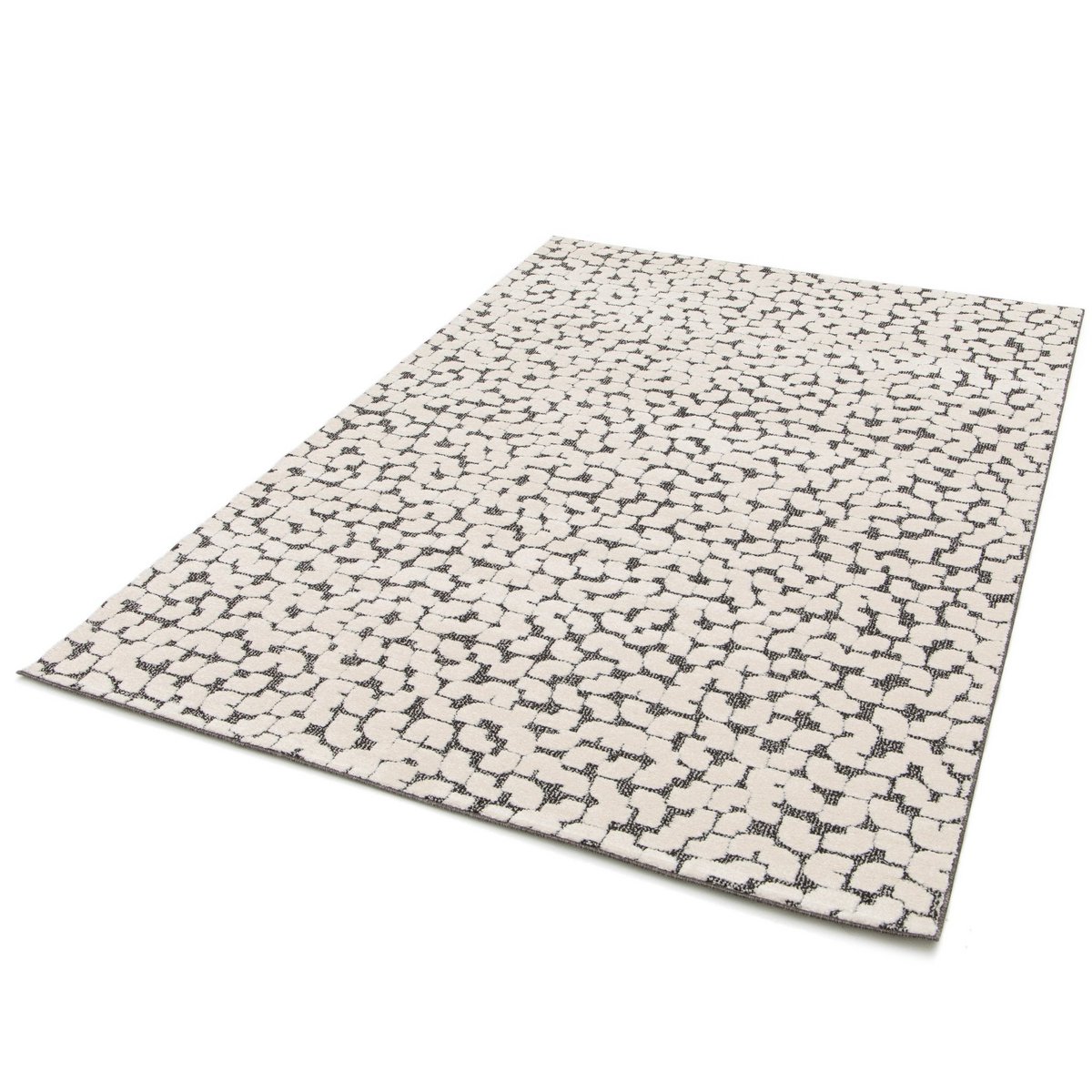 Weicher Teppich geformt Beige und weißes Opus