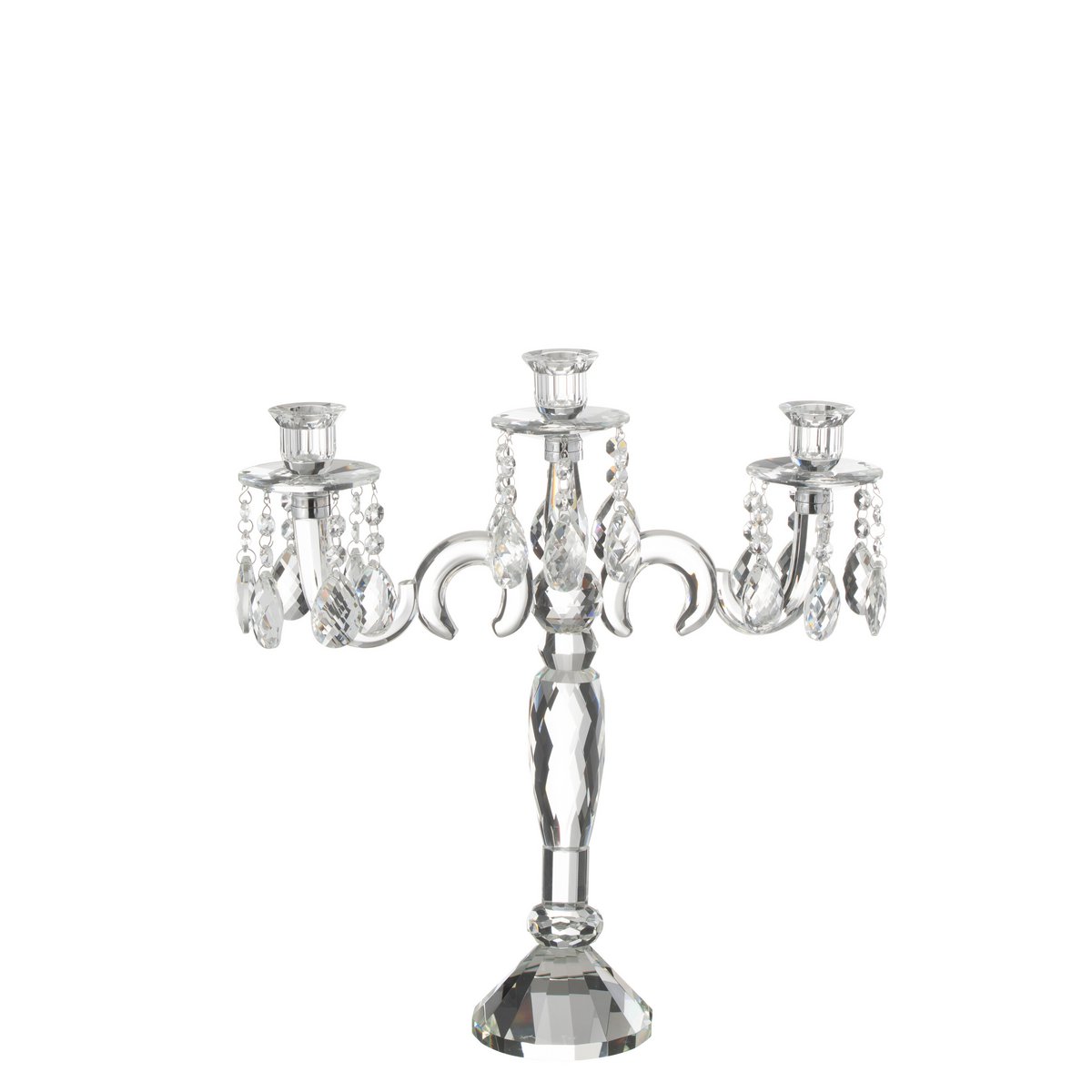 Kerzenhalter Kristall 3-armig Transparent für elegante Tischdekoration