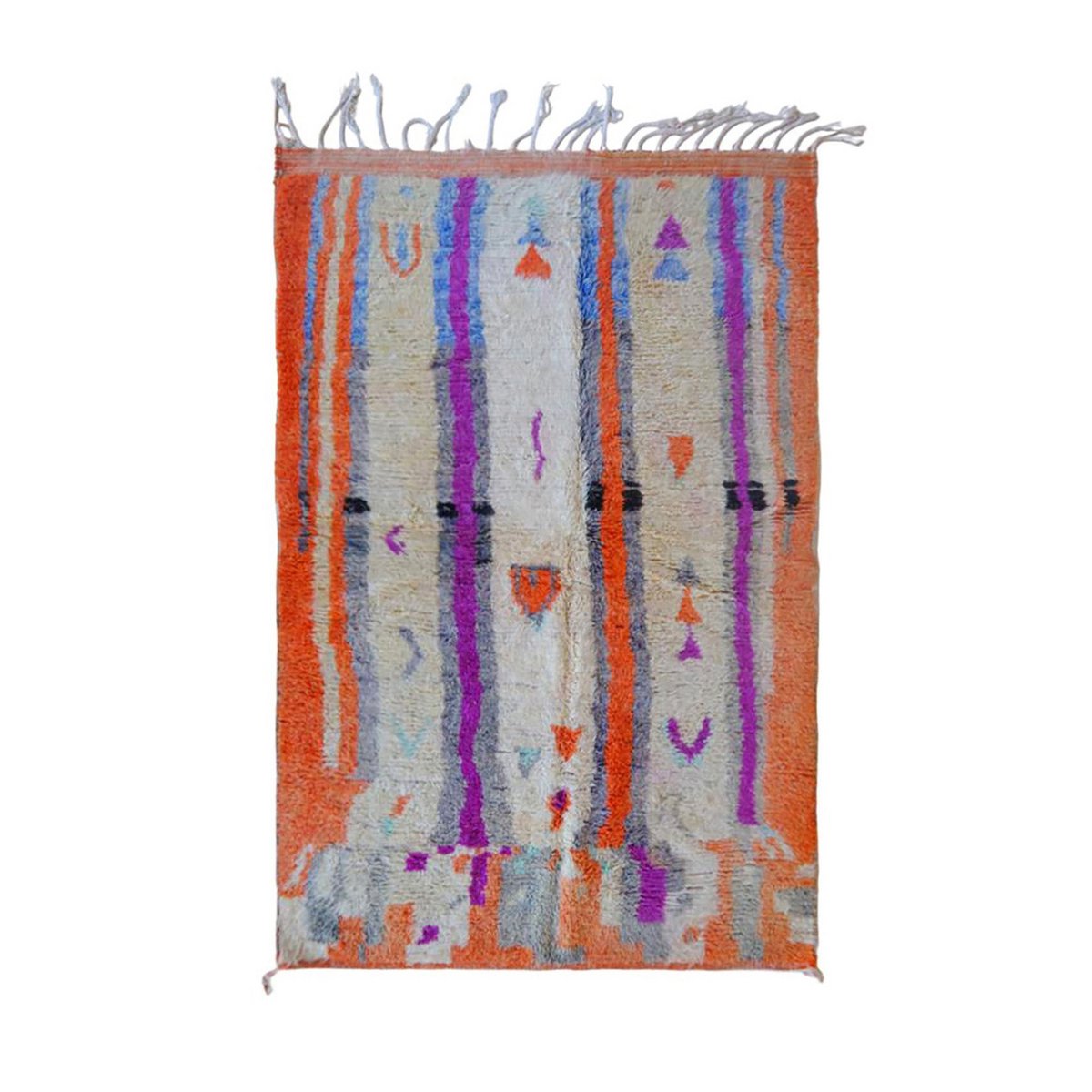 Zeitgenössischer Berber Berber Teppich Boujaad 140 x 212 cm