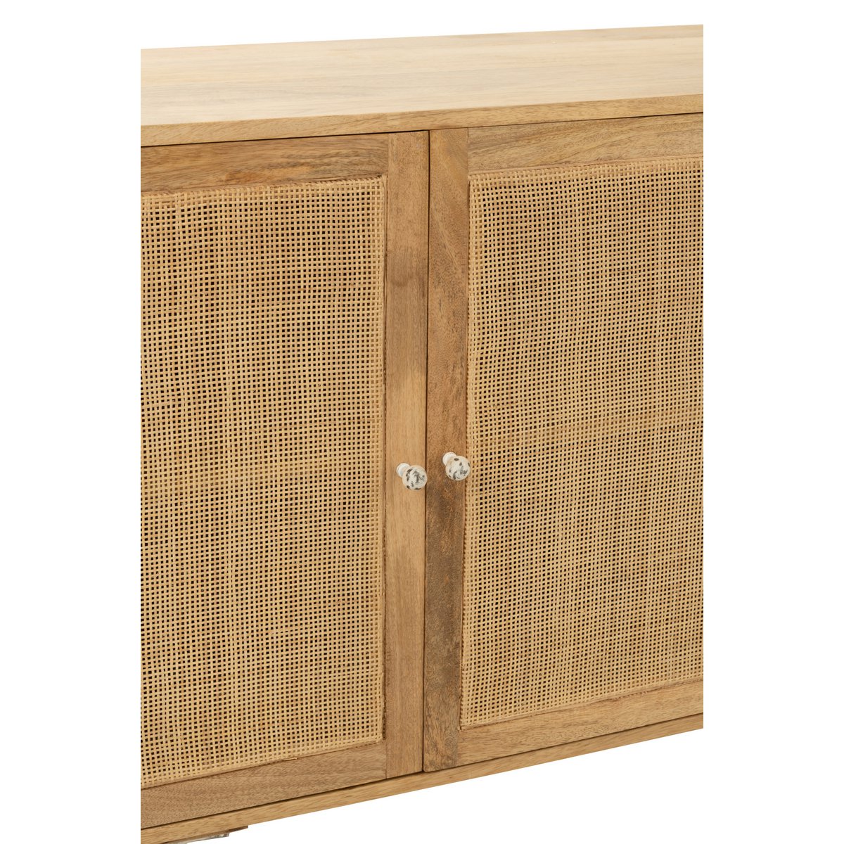 Rattan mango wood chest of drawers natural