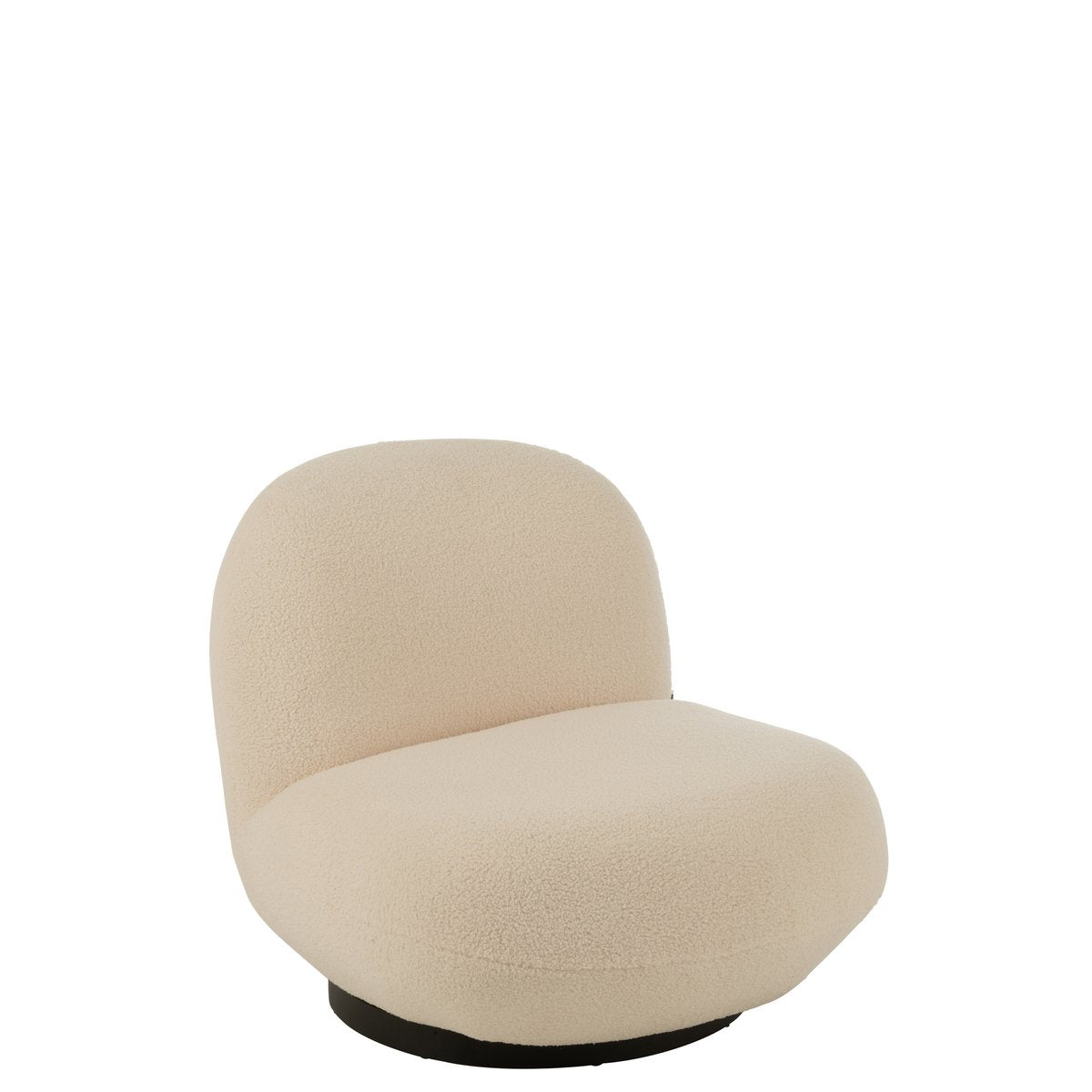 J-Line Lounge Chair Sneeuwpopulierenhout/Schuim Wit/Zwart