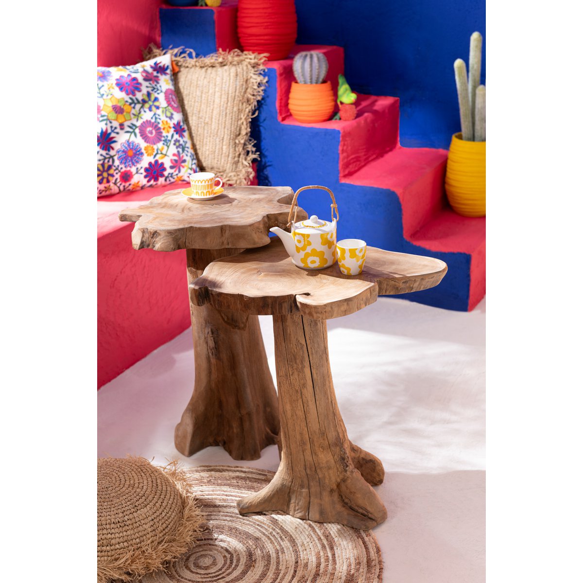 Teekannen Set Blumen Box Keramik Gelb