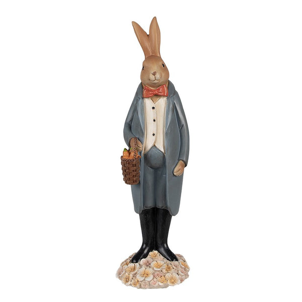 Decoration Rabbit Brown Grey 10x9x34 cm