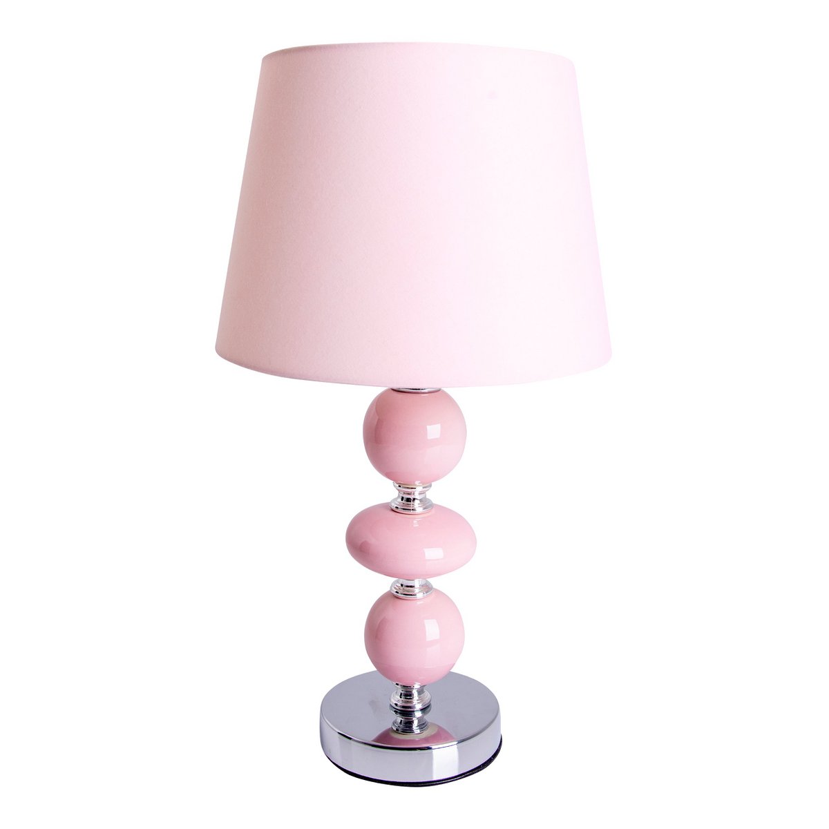 Keramik Tischleuchte "Araga" 36 cm hoch, Tischlampe aus Metall, Keramik, mit Textilschirm, rosa, mit E14-Fassung, Beleuchtung für Esszimmer, Wohnzimmer, Diele oder Büro,