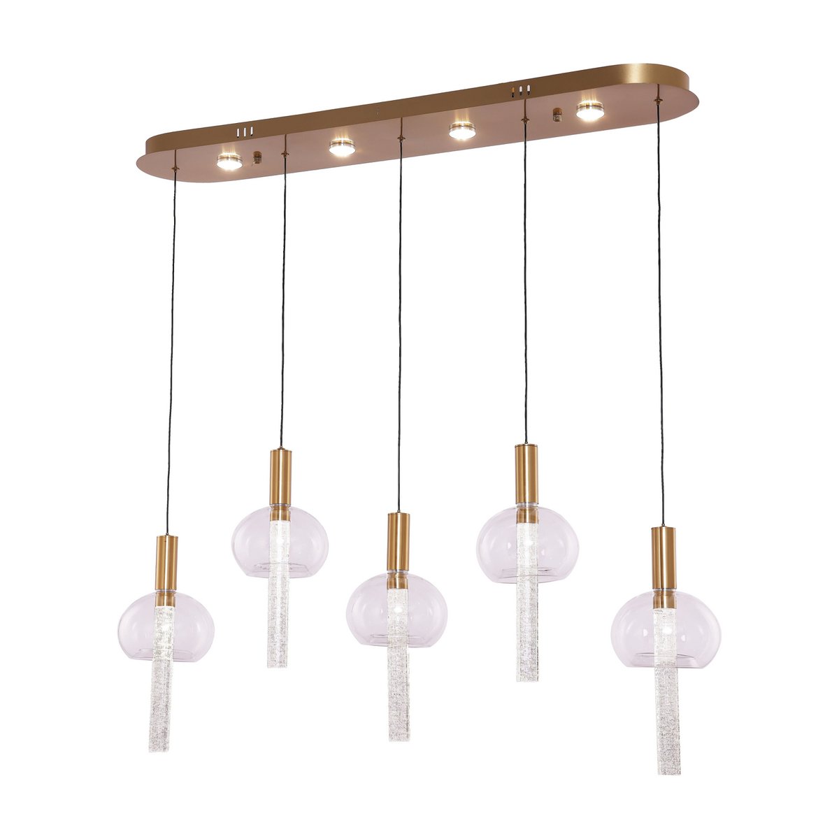 Hanging light Tubey copper gold | 5 - 100x20 cm