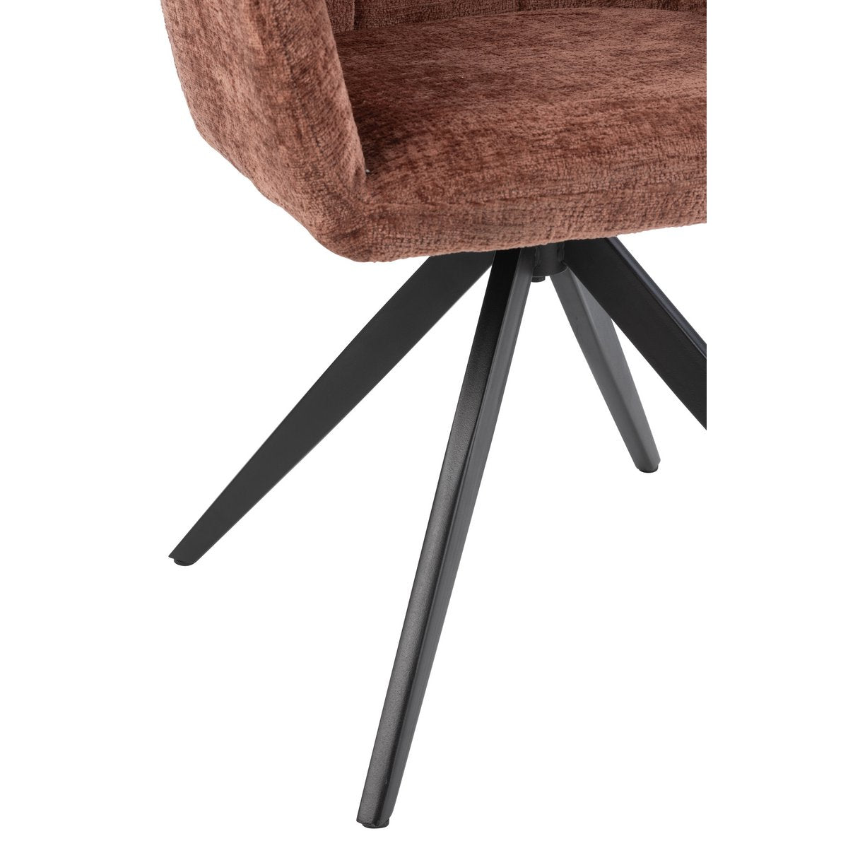 Bruin gestoffeerde stoel Louna met metalen frame, 85 cm