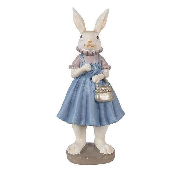 Decoration Rabbit Beige Blue 12x10x27 cm